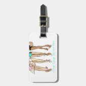 Miami vrijgezellenfeest weekend bikini op maat bagagelabel (Voorkant verticaal)