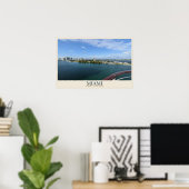 Miami-waterfront vanuit het water poster (Thuiskantoor)