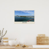 Miami-waterfront vanuit het water poster (Keuken)