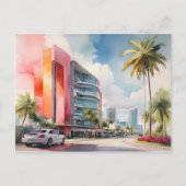 Miami waterverf kunst briefkaart (Voorkant)