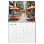 Miami waterverf kunst kalender (Mar 2027)