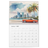 Miami waterverf kunst kalender (Jan 2027)