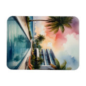 Miami waterverf kunst magneet (Horizontaal)