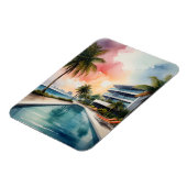 Miami waterverf kunst magneet (Linkerzijde)