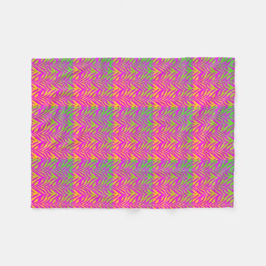 Miami Zebra Print Fleece Deken (Voorkant (Horizontaal))