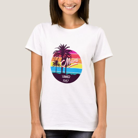 Miami zomer 1987 t-shirt (Voorkant)