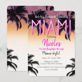 Miami Zomer Meisjes Weekend Bachelorette Feest Kaart