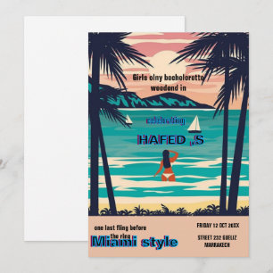 Miami Zomer Meisjes Weekend Bachelorette Feest Uit Kaart