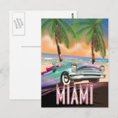 Miami zonsondergang briefkaart (Voorkant / Achterkant)