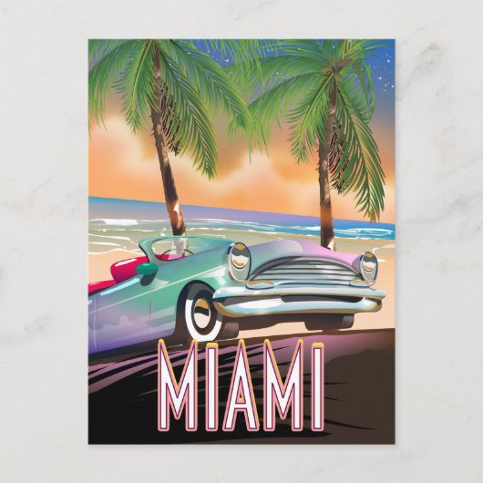 Miami zonsondergang briefkaart (Voorkant)