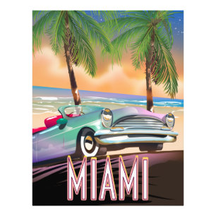 Miami zonsondergang foto afdruk