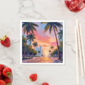 Miami Zonsondergang Palmboom Servet (Insitu)