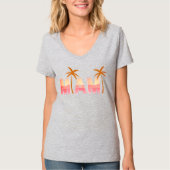 Miami Zonsondergang Palmboom T-shirt (Voorkant)