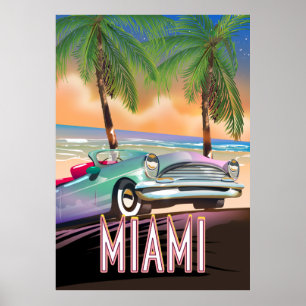 Miami zonsondergang poster