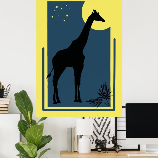 Miami Zoo Florida  Giraffe Poster (Thuiskantoor)