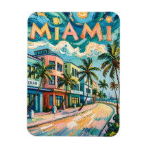 Miami's Ocean Drive Reiskunst in Van Goghs stijl