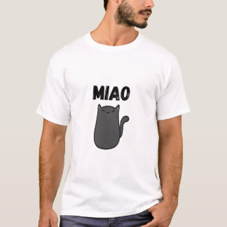 MIAO Black Cat minimalistisch T-shirt