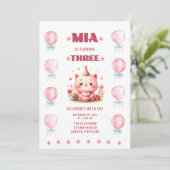 Mia's derde verjaardag kaart (Staand voorkant)