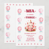 Mia's derde verjaardag kaart (Voorkant / Achterkant)