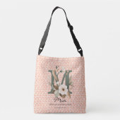 Mia's Ontluikende Gratie - Boho Bloemige Monogram Crossbody Tas (Achterkant)