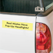 Miata Bumpersticker "Real Miatas have Pop-Ups!" (Op Truck)