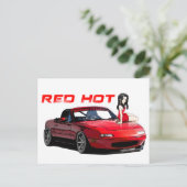 Miata MX-5 Red Hot Briefkaart (Staand voorkant)