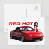 Miata MX-5 Red Hot Briefkaart (Voorkant / Achterkant)
