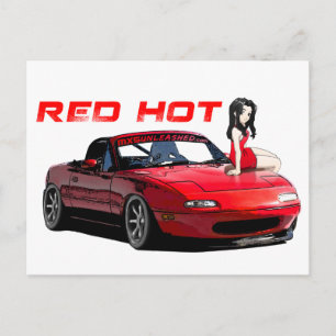 Miata MX-5 Red Hot Briefkaart