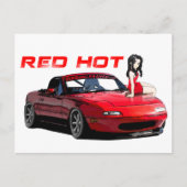 Miata MX-5 Red Hot Briefkaart (Voorkant)