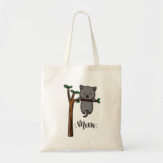 MIAU KAT OP BOOM TOTE BAG (Voorkant)