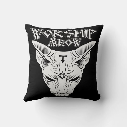 Miauw aanbidden kussen (Achterkant)