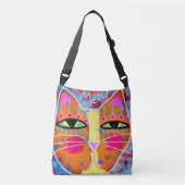 Miauw! Abstract kattengezicht Crossbody Tas (Voorkant)