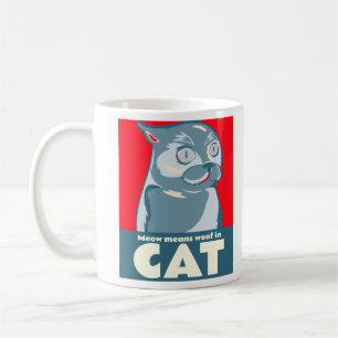 Miauw betekent hout in kat grappig citaat koffiemok