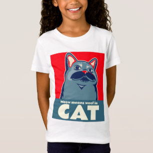 Miauw betekent hout in kat grappig schattig citaat t-shirt