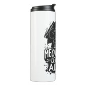 Miauw betekent laat me met rust grappige kat citaa thermosbeker (Gedraaid links)