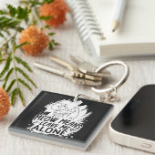 Miauw betekent laat me met rust Grappige Kat - Wit Sleutelhanger (Voorkant Rechts)