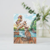 Miauw bij Cottage Dock Briefkaart (Staand voorkant)