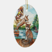 Miauw bij Cottage Dock Keramisch Ornament (Rechts)