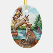 Miauw bij Cottage Dock Keramisch Ornament (Achterkant)