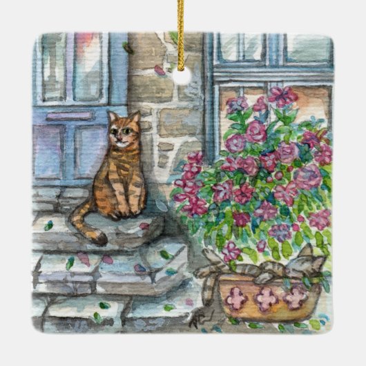 Miauw bij de deur keramisch ornament (Achterkant)