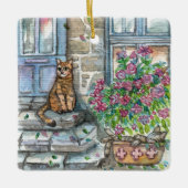 Miauw bij de deur keramisch ornament (Voorkant)