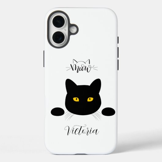Miauw Black Cat Golden Eyes Case-Mate iPhone Case (Achterkant)