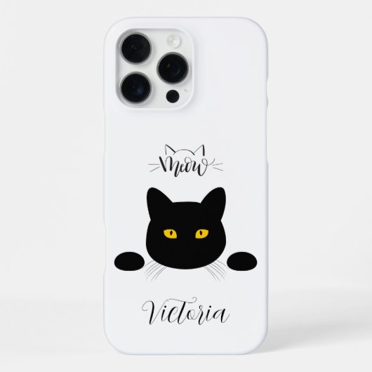 Miauw Black Cat Golden Eyes iPhone Hoesje (Achterkant)