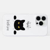 Miauw Black Cat Golden Eyes iPhone Hoesje (Achterkant horizontaal)