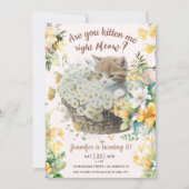 Miauw! Bloemen Schattige Kitten Meisje Kat 8e Verj Kaart (Voorkant)