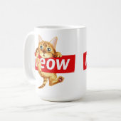 Miauw Bordje Kattendesign Koffiemok (Voorkant links)