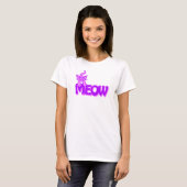 Miauw cat graphic paarse roze t-shirt (Voorkant volledig)