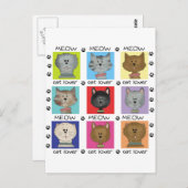 Miauw Cat Lover Tshirts en Geschenken Briefkaart (Voorkant / Achterkant)