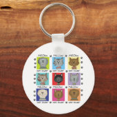 Miauw Cat Lover Tshirts en Geschenken Sleutelhanger (Voorkant)