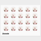 Miauw Christmas Kitten Pink Ronde Sticker (Vel)